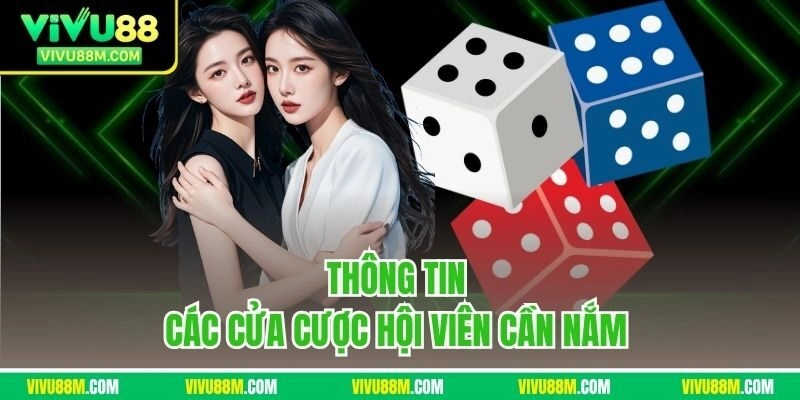 Thông tin các cửa cược hội viên cần nắm 
